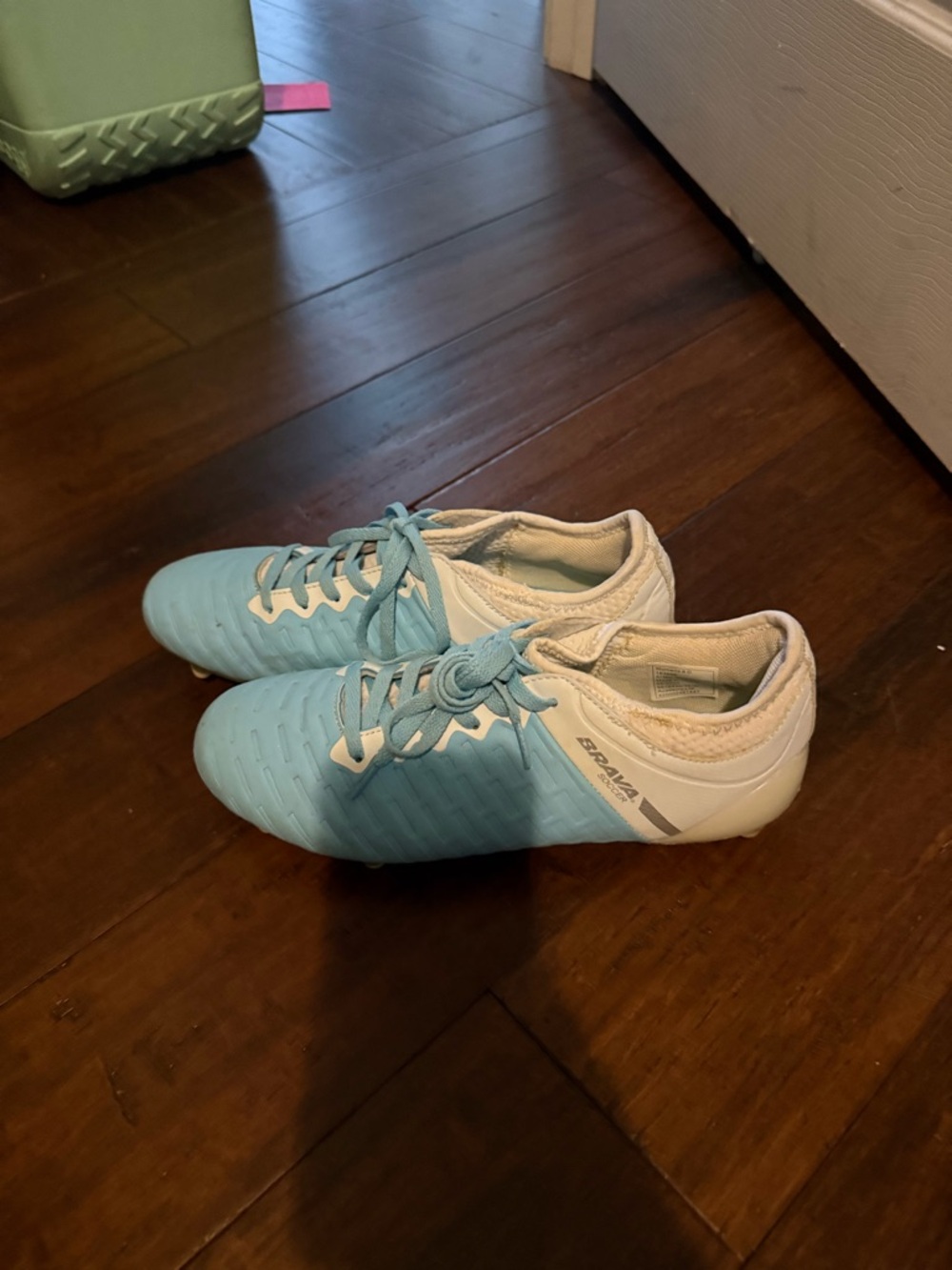 Light Blue and White Soccer Cleats - Picture 3 of 4